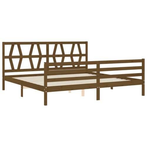Okvir kreveta s uzglavljem boja meda 200x200cm od masivnog drva - boja meda 200 x 200 cm Cijena