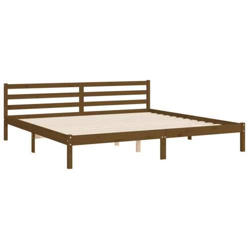 Okvir kreveta s uzglavljem boja meda 200x200cm od masivnog drva - boja meda 200 x 200 cm Cijena