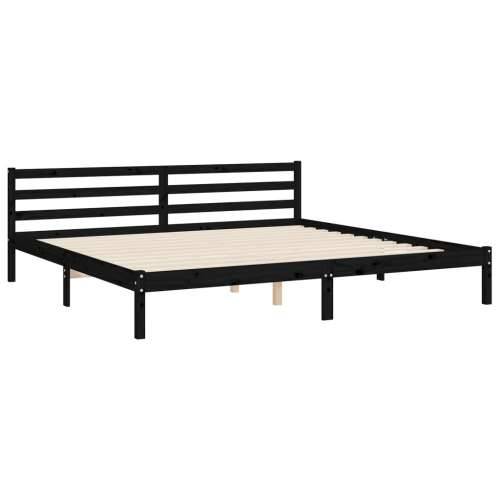 Okvir za krevet s uzglavljem crni 200 x 200 cm od masivnog drva - Crna 200 x 200 cm Cijena