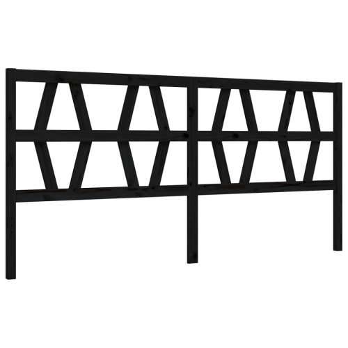 Okvir za krevet s uzglavljem crni 200 x 200 cm od masivnog drva - Crna 200 x 200 cm Cijena