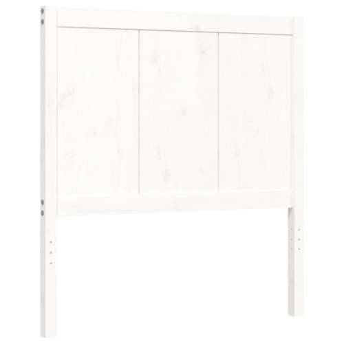Okvir kreveta s uzglavljem bijeli 90 x 200 cm od masivnog drva Cijena
