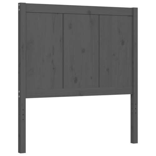Okvir kreveta s uzglavljem sivi 90 x 200 cm od masivnog drva Cijena