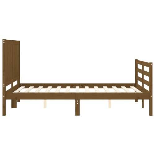 Okvir kreveta s uzglavljem boja meda 140 x 200 cm masivno drvo Cijena