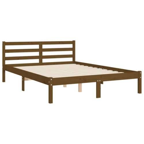 Okvir kreveta s uzglavljem boja meda 140 x 200 cm masivno drvo Cijena