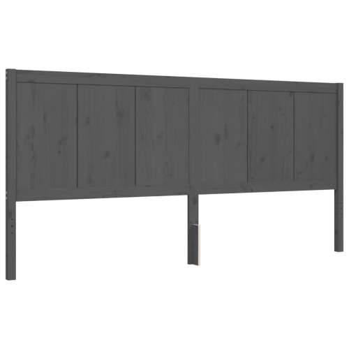 Okvir za krevet s uzglavljem sivi 200 x 200 cm od masivnog drva Cijena