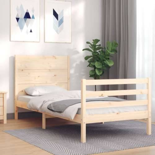 Okvir kreveta s uzglavljem 90 x 200 cm od masivnog drva Cijena