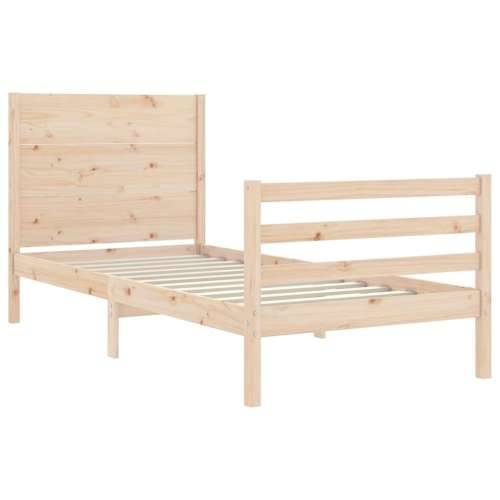 Okvir kreveta s uzglavljem 90 x 200 cm od masivnog drva Cijena