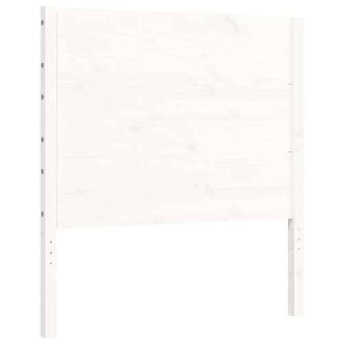 Okvir kreveta s uzglavljem bijeli 90 x 200 cm od masivnog drva Cijena