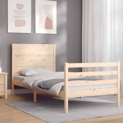 Okvir za krevet s uzglavljem 100x200 cm od masivnog drva - Prirodna 100 x 200 cm Cijena