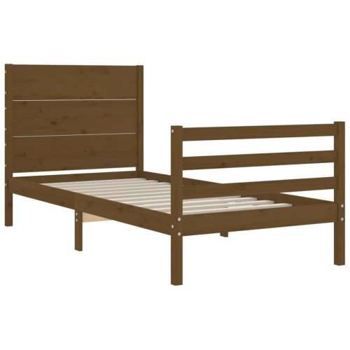 Okvir za krevet s uzglavljem boja meda 100 x 200 cm od borovine Cijena