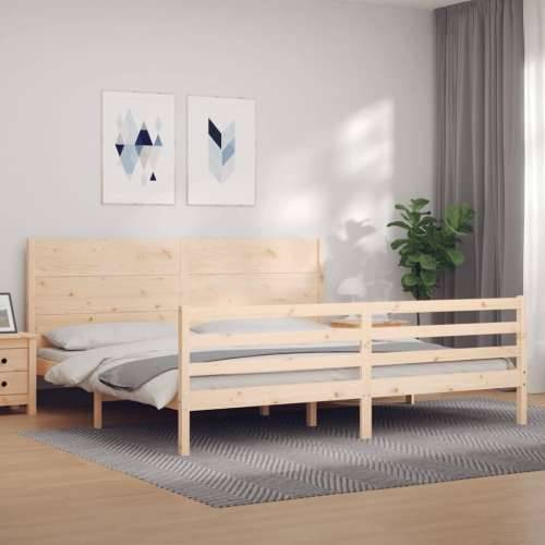 Okvir kreveta s uzglavljem 200 x 200 cm od masivnog drva - Prirodna 200 x 200 cm Cijena
