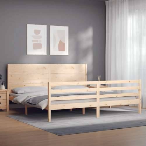 Okvir kreveta s uzglavljem 200 x 200 cm od masivnog drva - Prirodna 200 x 200 cm Cijena