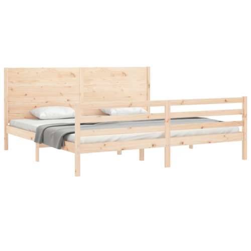 Okvir kreveta s uzglavljem 200 x 200 cm od masivnog drva - Prirodna 200 x 200 cm Cijena