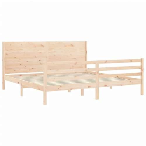 Okvir kreveta s uzglavljem 200 x 200 cm od masivnog drva - Prirodna 200 x 200 cm Cijena