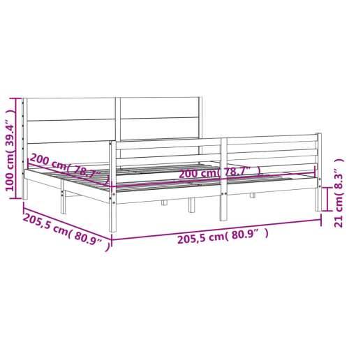 Okvir za krevet s uzglavljem bijeli 200x200 cm od masivnog drva Cijena