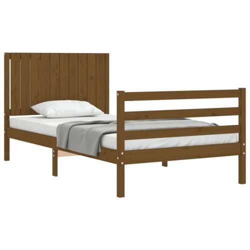 Okvir za krevet s uzglavljem boja meda 100 x 200 cm od borovine Cijena