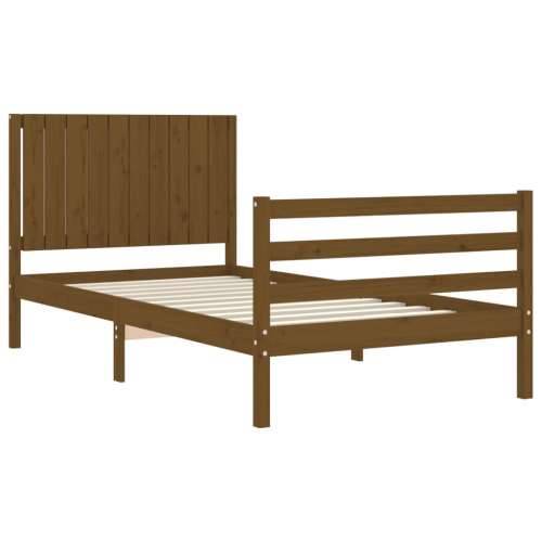 Okvir za krevet s uzglavljem boja meda 100 x 200 cm od borovine Cijena
