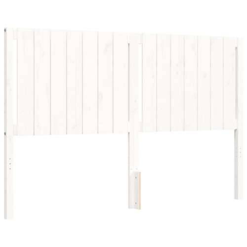 Okvir za krevet s uzglavljem sivi 160 x 200 cm od masivnog drva - Bijela 160 x 200 cm Cijena