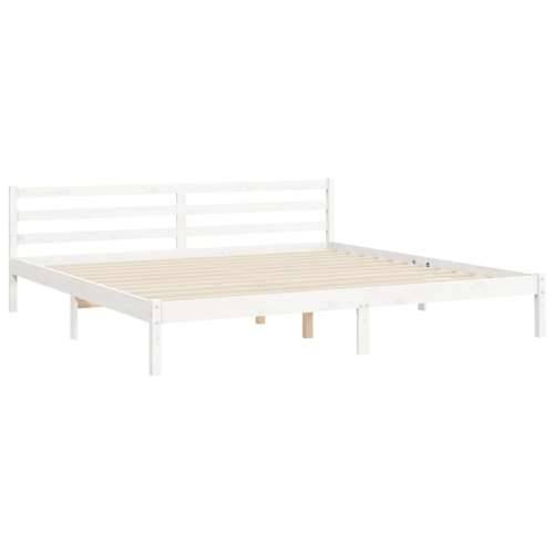 Okvir za krevet s uzglavljem bijeli 200x200 cm od masivnog drva - Bijela 200 x 200 cm Cijena