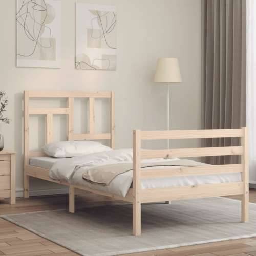 Okvir kreveta s uzglavljem 90 x 200 cm od masivnog drva - Prirodna 90 x 200 cm Cijena