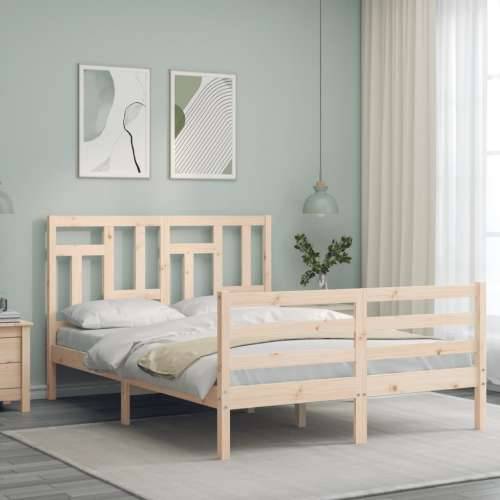 Okvir kreveta s uzglavljem 120 x 200 cm od masivnog drva - Prirodna 120 x 200 cm Cijena