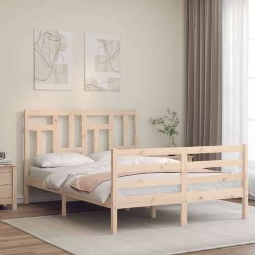 Okvir za krevet s uzglavljem 140x200 cm od masivnog drva - Prirodna 140 x 200 cm Cijena