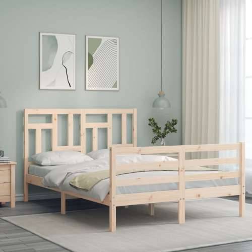 Okvir za krevet s uzglavljem 140x200 cm od masivnog drva - Prirodna 140 x 200 cm Cijena