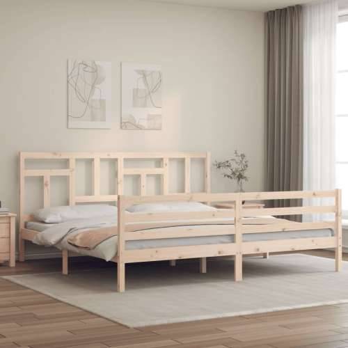 Okvir kreveta s uzglavljem 200 x 200 cm od masivnog drva - Prirodna 200 x 200 cm Cijena