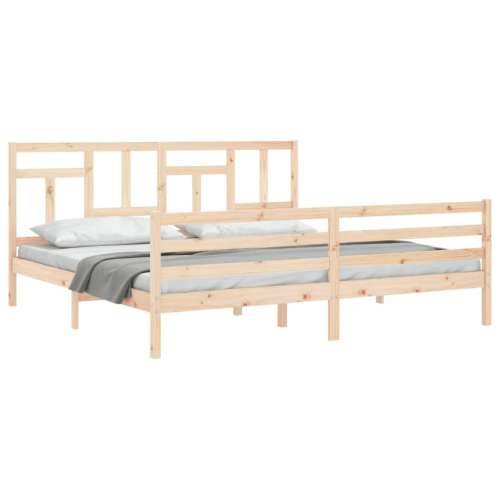 Okvir kreveta s uzglavljem 200 x 200 cm od masivnog drva - Prirodna 200 x 200 cm Cijena