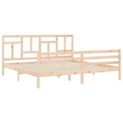 Okvir kreveta s uzglavljem 200 x 200 cm od masivnog drva - Prirodna 200 x 200 cm Cijena