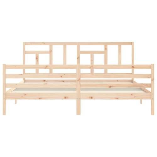 Okvir kreveta s uzglavljem 200 x 200 cm od masivnog drva - Prirodna 200 x 200 cm Cijena