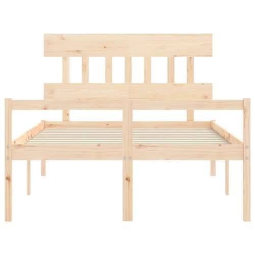 Krevet za starije s uzglavljem 140x190 cm od masivnog drva - Prirodna 140 x 190 cm Visoko Cijena