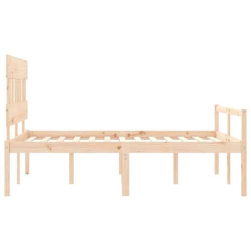 Krevet za starije s uzglavljem 140x190 cm od masivnog drva - Prirodna 140 x 190 cm Visoko Cijena