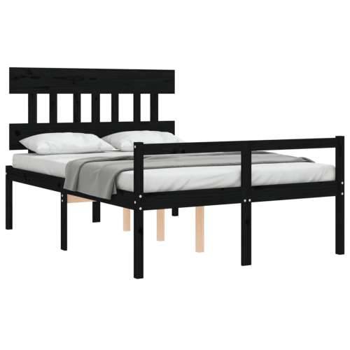 Okvir za krevet s uzglavljem crna 120x200cm od masivnog drva Cijena