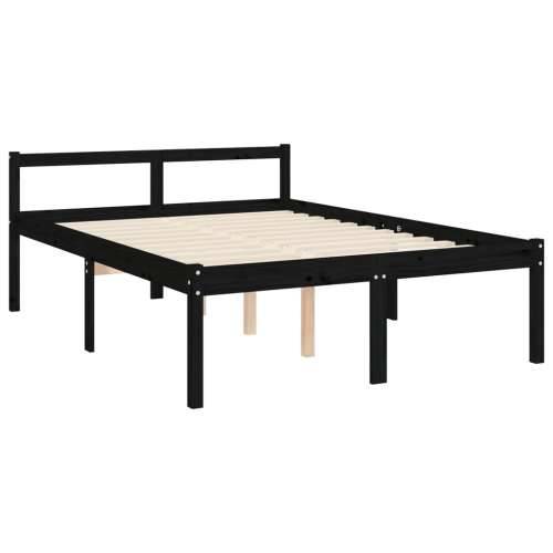 Okvir za krevet s uzglavljem crna 120x200cm od masivnog drva Cijena