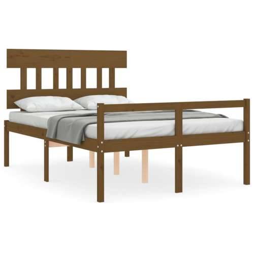 Okvir kreveta s uzglavljem boja meda 140 x 200 cm masivno drvo Cijena