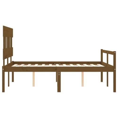 Okvir kreveta s uzglavljem boja meda 140 x 200 cm masivno drvo Cijena