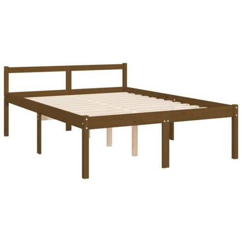 Okvir kreveta s uzglavljem boja meda 140 x 200 cm masivno drvo Cijena