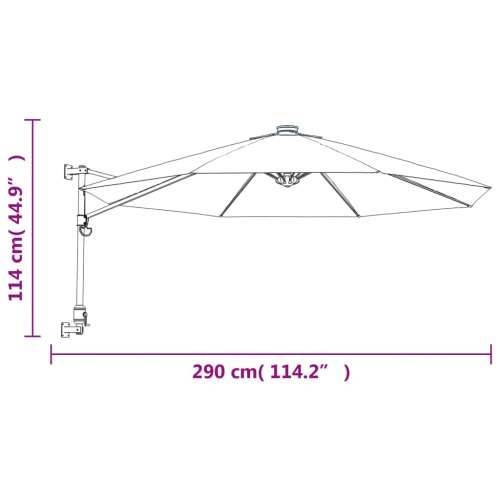 Zidni suncobran plava boja mora 290 cm - Plava 1 Cijena