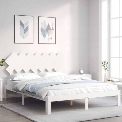 Okvir kreveta bez madraca bijeli 140 x 190 cm masivna borovina - Bijela 140 x 190 cm Cijena