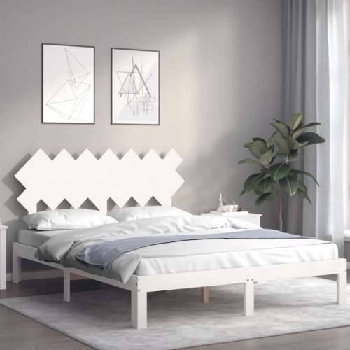 Okvir kreveta bez madraca bijeli 140 x 190 cm masivna borovina - Bijela 140 x 190 cm Cijena