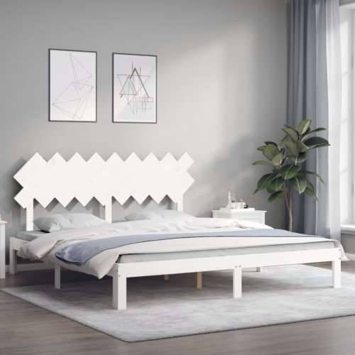 Okvir kreveta s uzglavljem bijeli 6FT bračni od masivnog drva Cijena
