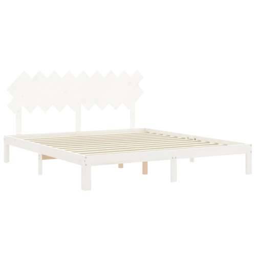 Okvir kreveta s uzglavljem bijeli 6FT bračni od masivnog drva Cijena