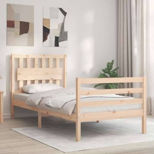 Okvir kreveta s uzglavljem 90 x 200 cm od masivnog drva - Prirodna 90 x 200 cm Cijena