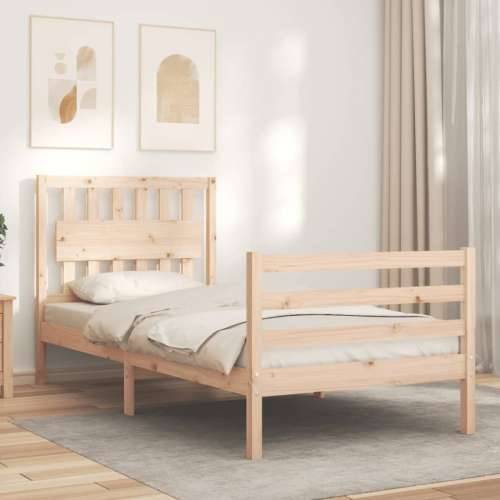 Okvir kreveta s uzglavljem 90 x 200 cm od masivnog drva - Prirodna 90 x 200 cm Cijena