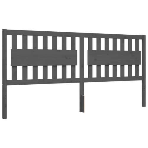 Okvir za krevet s uzglavljem sivi 200 x 200 cm od masivnog drva Cijena