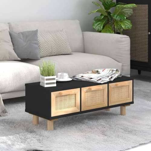 Stolić za kavu crni 80x40x30 cm konstruirano drvo i borovina - Crna 1 Cijena