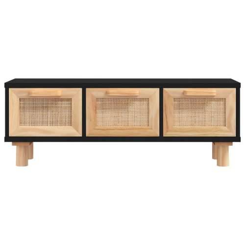 Stolić za kavu crni 80x40x30 cm konstruirano drvo i borovina - Crna 1 Cijena