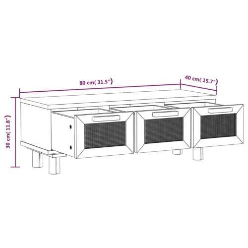 Stolić za kavu crni 80x40x30 cm konstruirano drvo i borovina - Crna 1 Cijena