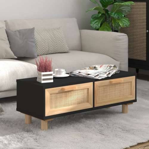 Stolić za kavu crni 80x40x30 cm konstruirano drvo i borovina - Crna 1 Cijena